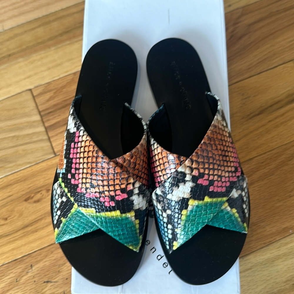 Alice+Olivia slide sandal in snake-print size 6.5 new with box